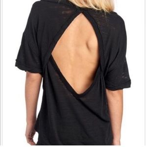 We The Free Open back Black Short Sleeve Top size M